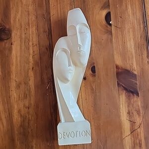 DEVOTION Neutral Colored Abstract Sleepy Lovers Couple Sculpture - Home Art